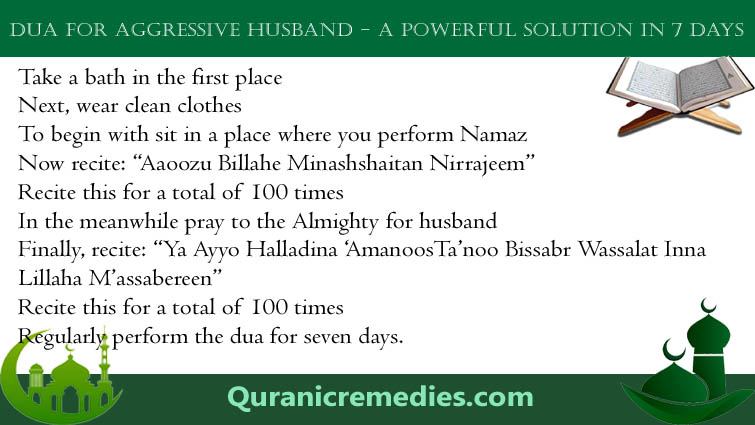 Dua For Aggressive Husband - A Powerful Solution in 7 Days