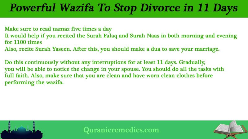 Powerful Wazifa To Stop Divorce in 11 Days