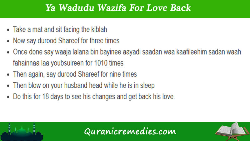 Ya Wadudu Wazifa For Love Back