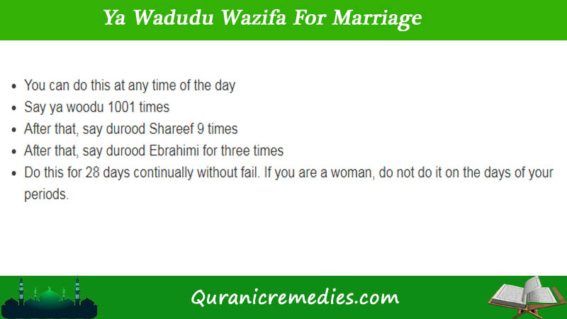 Ya Wadudu Wazifa For Marriage