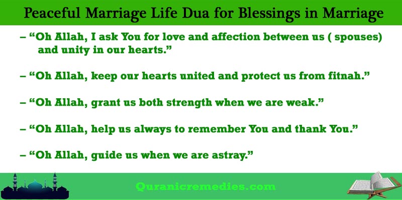 Peaceful Marriage Life Dua for Blessings in Marriage