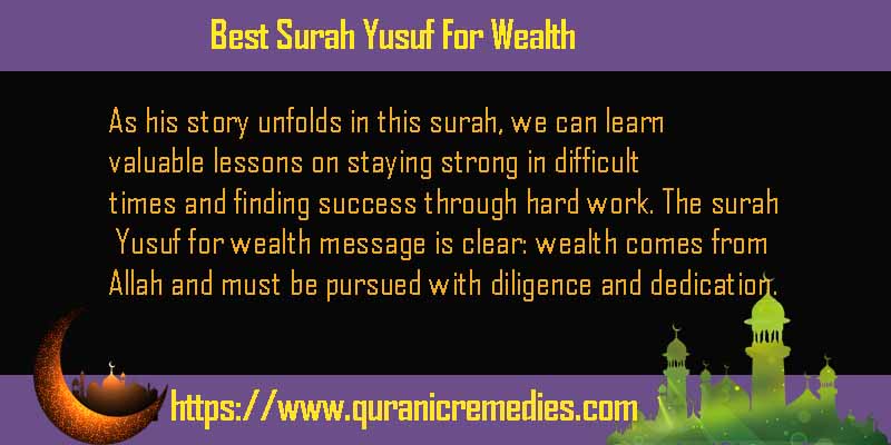 Best Surah Yusuf For Wealth