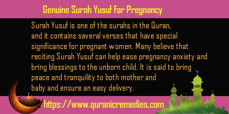 Genuine Surah Yusuf For Pregnancy