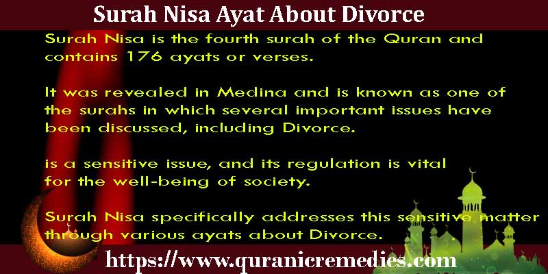 Surah Nisa Ayat About Divorce