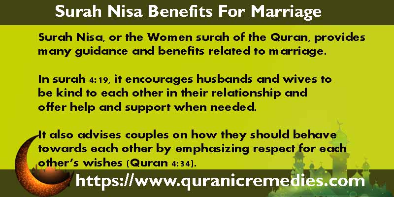 Surah Nisa Benefits For Marriage