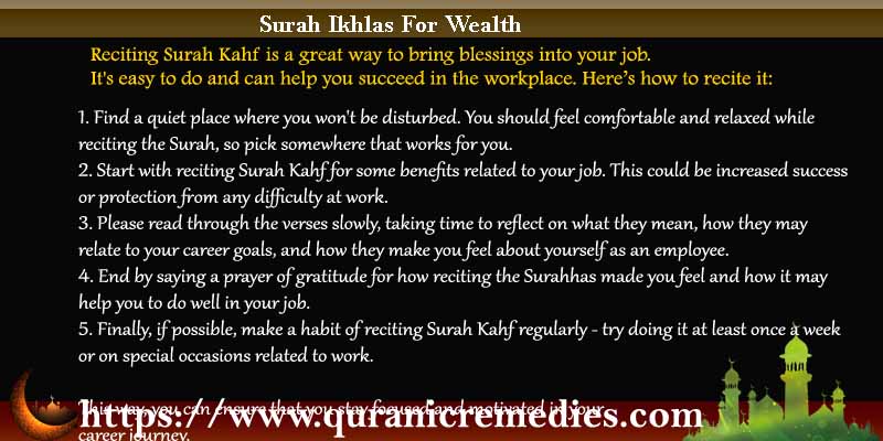 Surah Ikhlas For Wealth