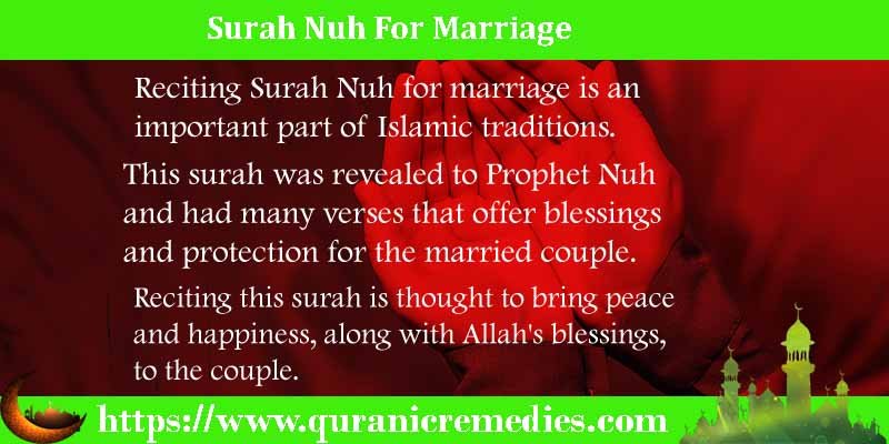 Surah Nuh For Marriage